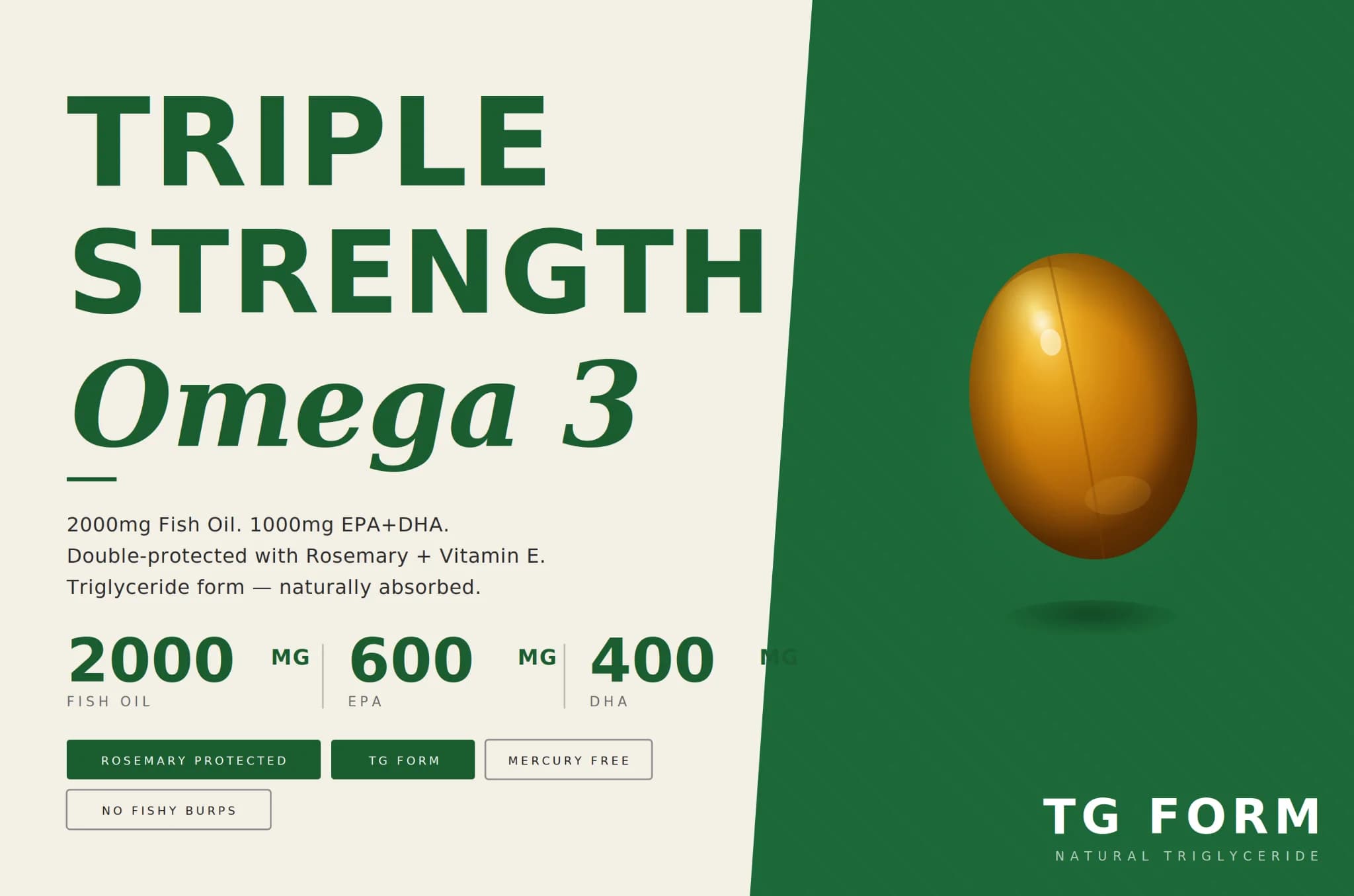 Triple Strength Omega 3 packaging